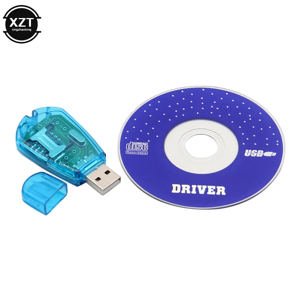 Blue USB SIM Card Reader Copy/Cloner/Writer/Backup Kit SIM Card Reader GSM CDMA SMS Backup + CD Disk