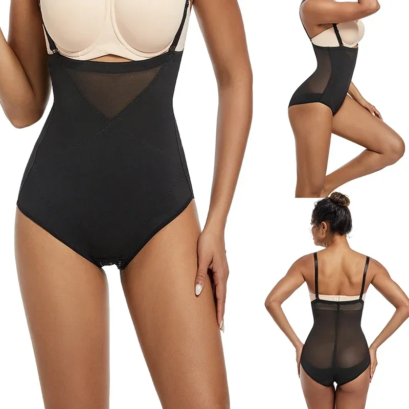 Ganzkörper-Shapewear für Damen Unsichtbarer Taillentrainer Bodysuit Atmungsaktive Netz-Schlankheitsunterwäsche Bauchkontrolle Formende Unterwäsche mit offenem Schritt