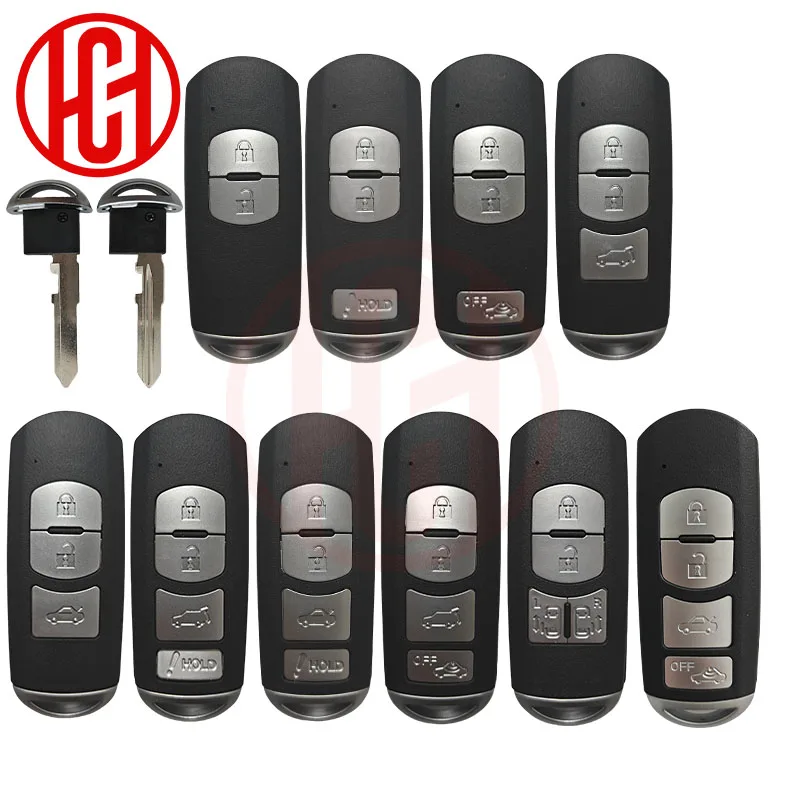 2/3/4 Buttons Replacement Remote Key Shell Case Fob For Mazda 3 5 6 Atenza  AXELA  CX-4 CX-5 CX-8 CX-7 CX-9 with Emergency Key