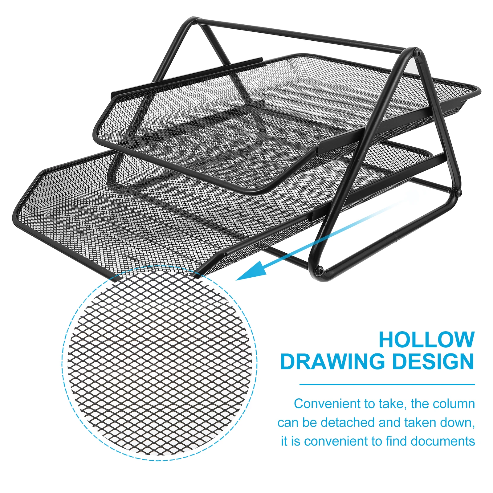 

1pc File Tray 2-Tier Metal Desktop Organizer Rack For Office Home Document Storage Paper Organizer Stackable File Holder Iron