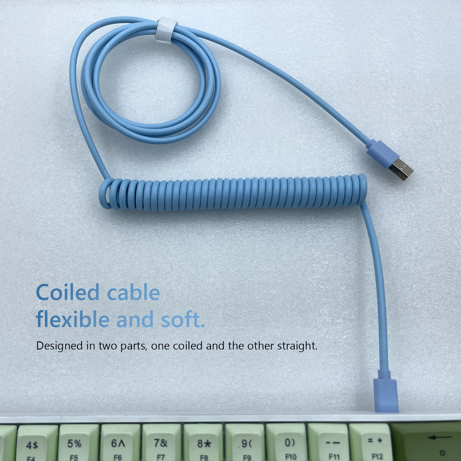 Mechanical Keyboard Data Cable Type-C to USB Coiled Spring Aviator Wire 1.5-3m