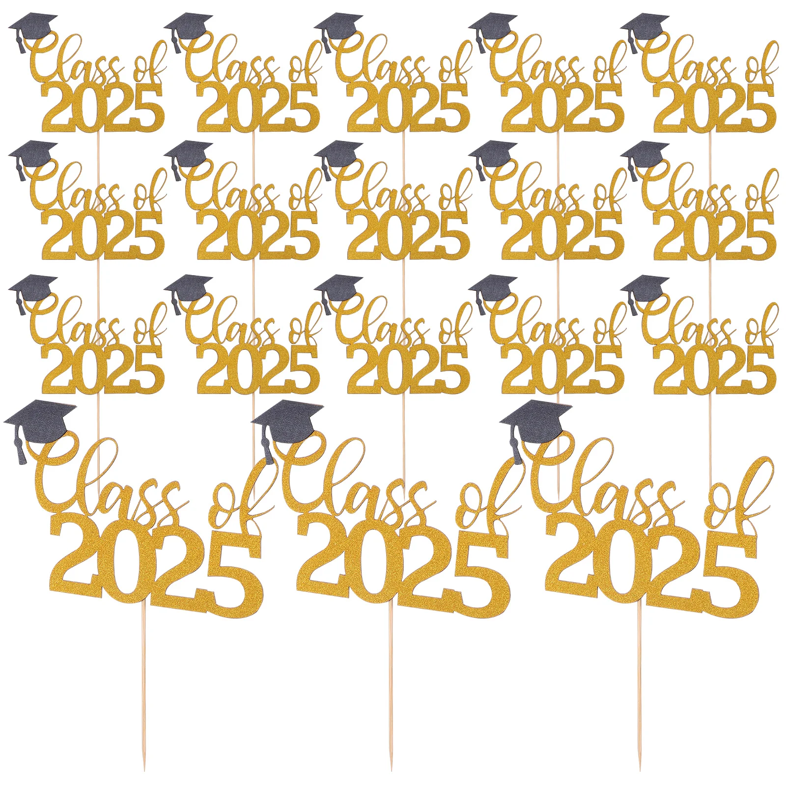 

24 pcs Cake Insert Decorations Graduation Cap Design Lightweight Paper Material Perfect for Birthday Party Classroom