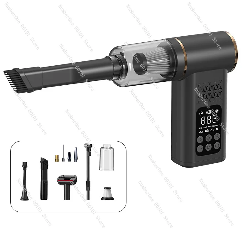2 in 1 Cordless Car Vacuum Cleaner and Air Compressor, Portable Auto Tire Inflator Pump with Digital Display for Car Home Travel