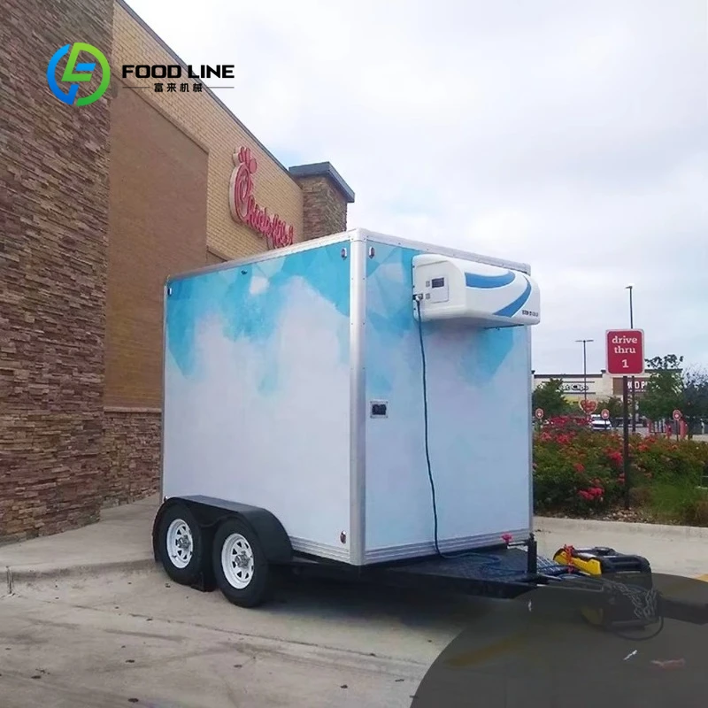 Customized 2.5m Length Double Drop Axle Cargo Cold Room Trailer for Mobile Fresh Food Cold Chain Storage and Transport