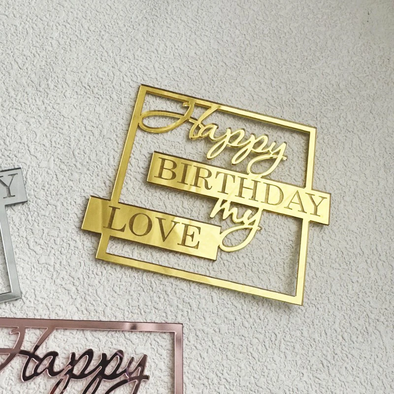 Acryl Geburtstag Königin Gold Kuchen Topper alles Gute zum Geburtstag Party Seiten Kuchen Dekorationen Zubehör für Kuchen Party liefert – Detail 7