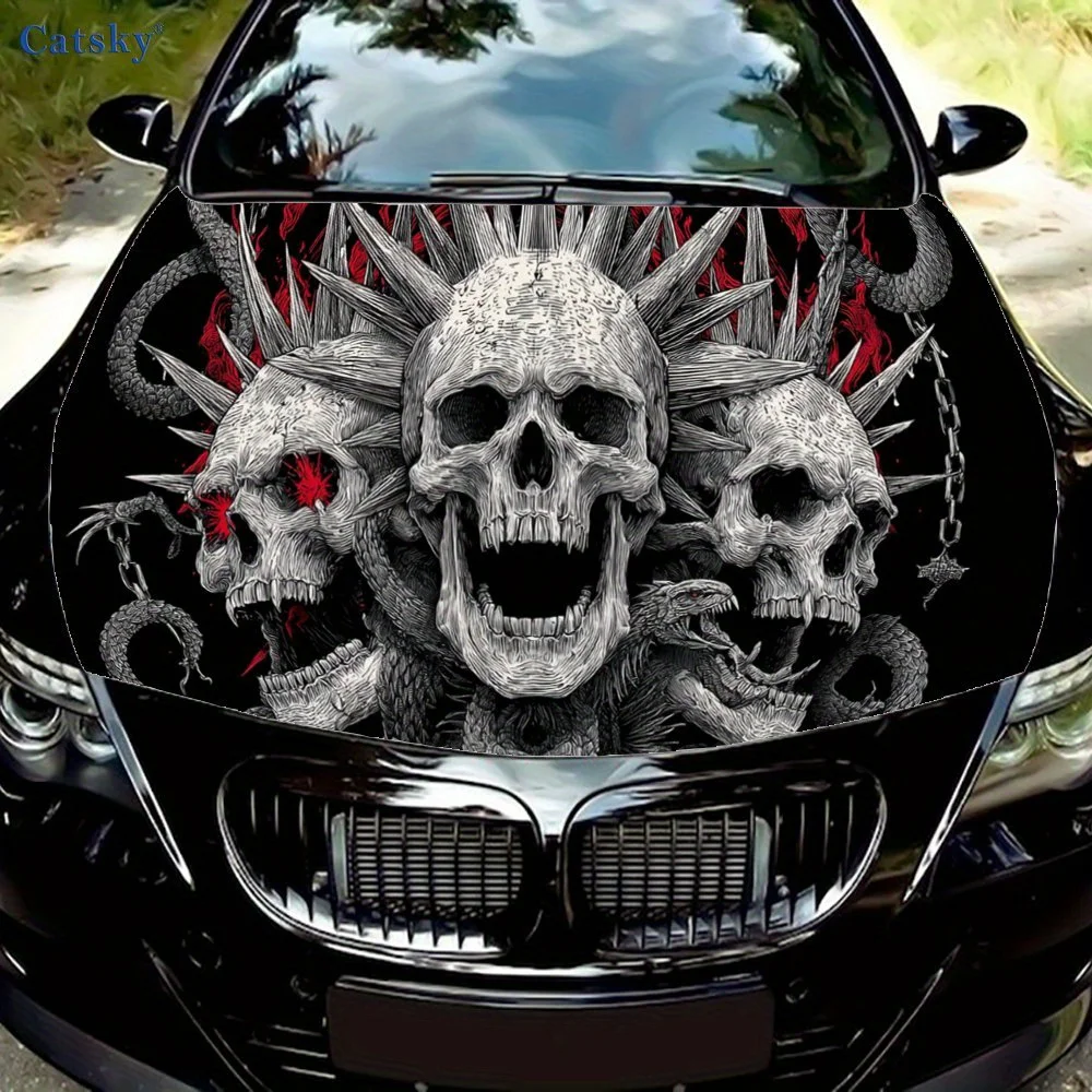

Multi - Skull Pattern car hood stickers, waterproof self-adhesive, scratch resistant, easy to stick, durable car PVC stickers, c