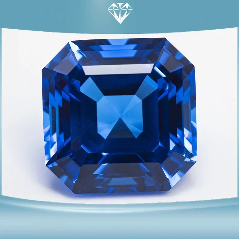 

Lab Grown Asscher Cut Cobalt Spinel Square VVS1 Gemstone Charms DIY Advanced Jewelry Making Materials Selectable AGL Certificate