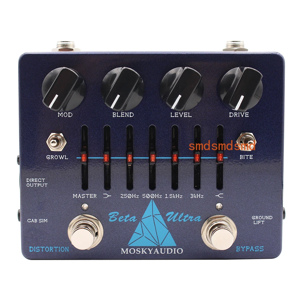 mosky Beta Ultra Bass Preampliﬁer Preamp/ Distortion/6 Band EQ Effect Pedal for Electric Bass