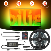 Ambient Android TV PC Dream Screen Color Sync 5V USB LED Strip Computer Monitor Backlight Addressable WS2812b LED Strip 1-5m Set