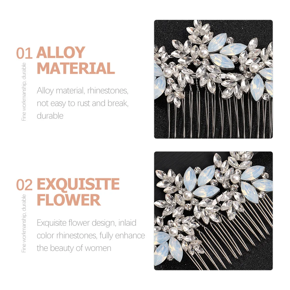 مشط شعر كريستالي من سبيكة إكسسوارات شعر الزفاف الأنيقة خفيفة الوزن ومريحة لحفلات الزفاف وحفلات العروس الخاصة