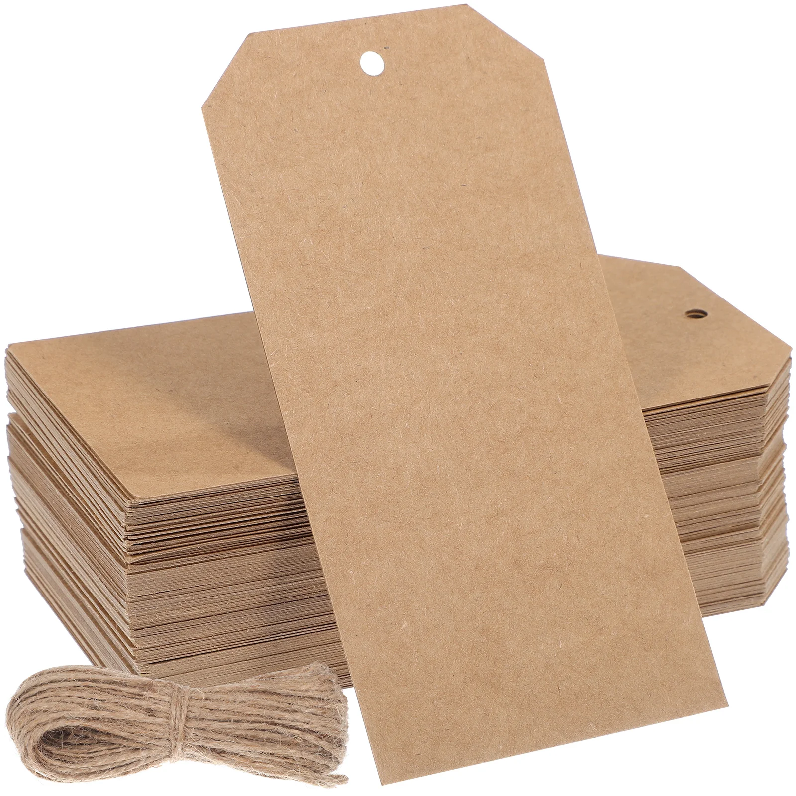 200 Pcs Clothing Labels Kraft Paper Tags With Wire Blank Gift Inventory