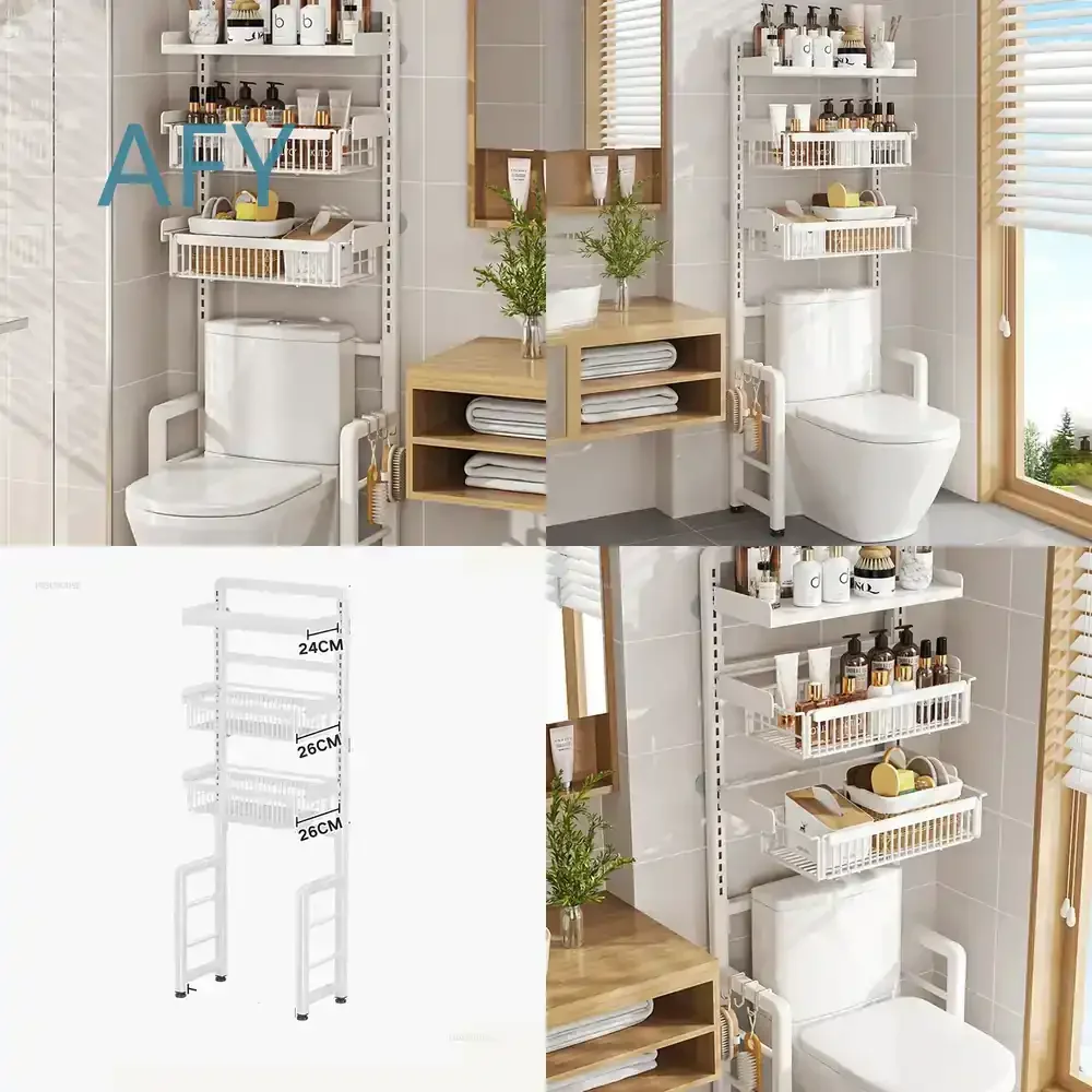 Modern Simple Bathroom Cabinet for Toilet Multi-layer Storage Rack Above Toilet Floor-standing Sundries Organizer for Small