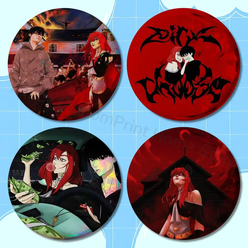 

A-Asteria K-Kets4eki PARTY4LIFE Enamel Pin Tinplate Round Brooch Cosplay Nijigen Otaku Culture Badges 58mm 44mm 32mm 75mm 25mm