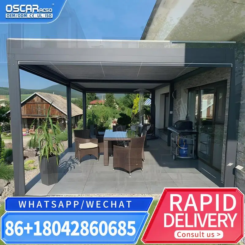 Motorized Aluminum Double Roof Canopy Pavilion For South Africa Outdoor 3x4 6x4 With Automatic Opening And UV Protection Ideal F view 2