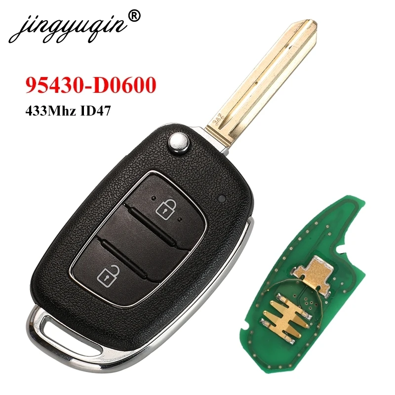 

jingyuqin For HYUNDAI Verna 2017 2018 Genuine Parts 95430-D0600 2 Buttons Remote Smart Key 433Mhz ID47 Origin Factory Keys Fob