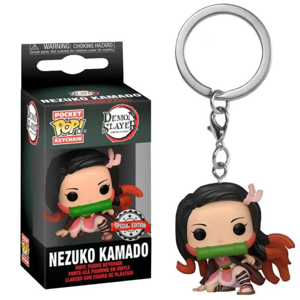 Chaveiro Funko Demon Slayer Nezuko: Mini Boneco POP Colecionável de Anime, Presente para Fãs
