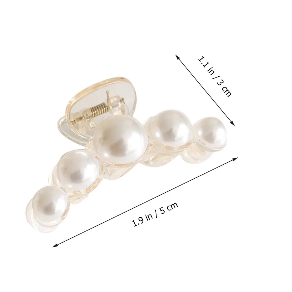

2 Pcs Pearl Clip Smooth Surface Durable Material Women Headdress Creative Barrette Stylish Accessory Hair Care Decoration Non