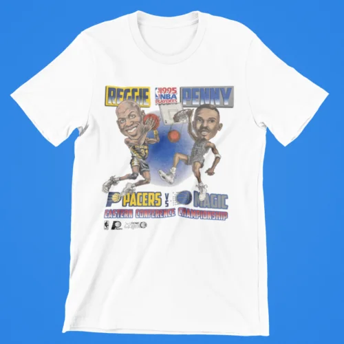 Reggie Miller Penny Hardaway Magic Caricature Bella Premium Blend T-Shirt