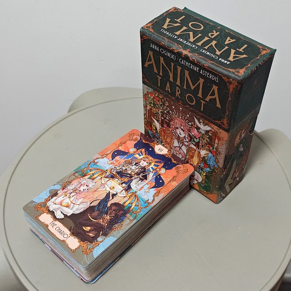 Anima Tarot Deck in Rigid Box 78 Pcs Art Nouveau Tarot Cards Double-embossed with Gorgeous Anime-Style Illustrations 12*7cm