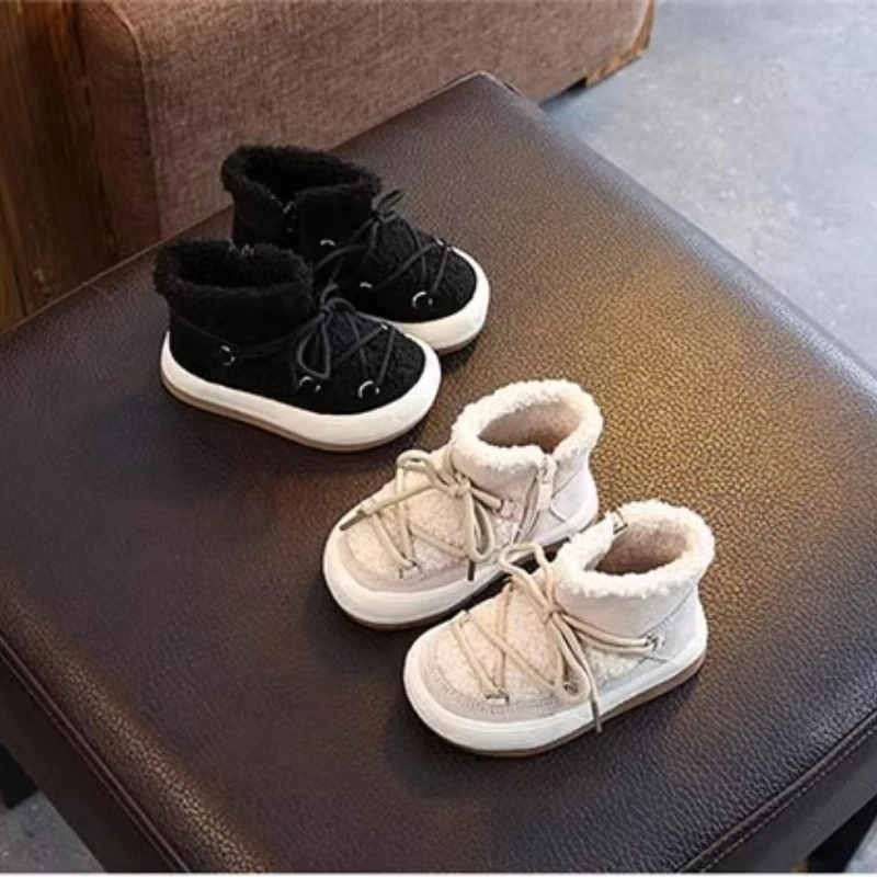 

Fashion Retro Kids Snow Boots 2025 Winter New Girls Ankle Boots Comfort Anti Slip Boys Personalized Cotton Shoes Botas Mujer