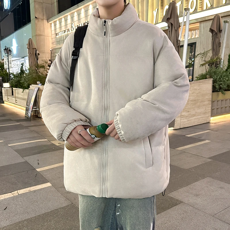 

Men's Thiened Cotton Jaet Casual Loose Warm Faionable Stand Collar Autumn Outerwear Polyester Fiber ort Sle