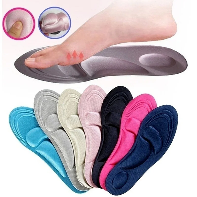 4D Massage Insoles Memory Foam Cushion Orthopedic Pain Relief Sponge Pad Sports Shoe Pads for Men Women Flat Feet Arch Insole