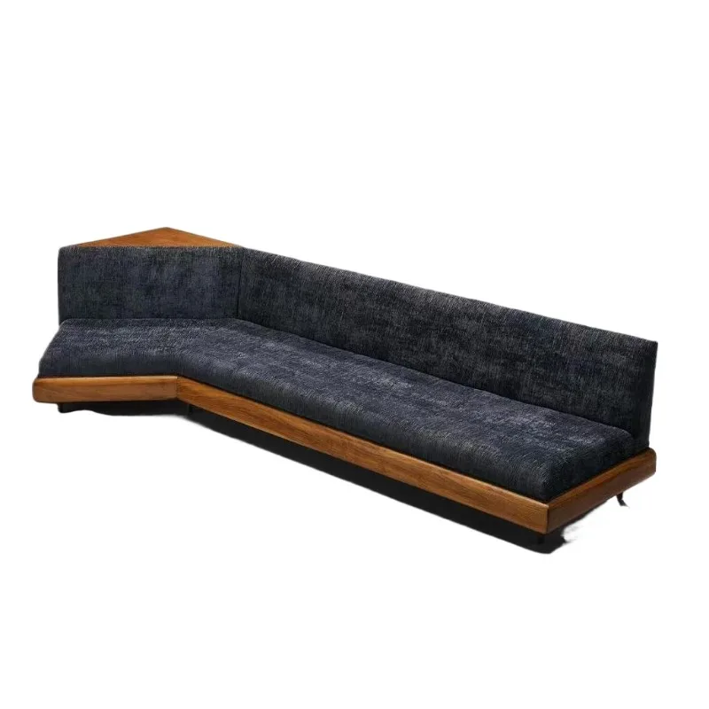 Italian sofa solid wood first layer cowhide villa living room light luxury fabric sofa can be combined