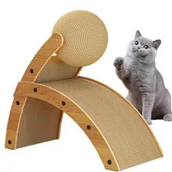 household Cat Scratcher Board Wooden Cat Scratchers With Ball Safe Pet Supplies Scratching Pads For Indoor Cats and Kittens