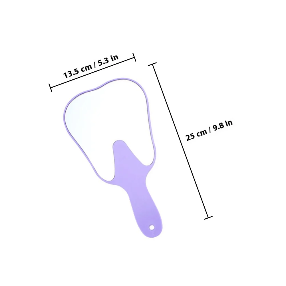 2Pcs Tooth Shaped Handheld Mirror Convenient to Clean for Repeated Use Reliable and Practical Handheld Mirror