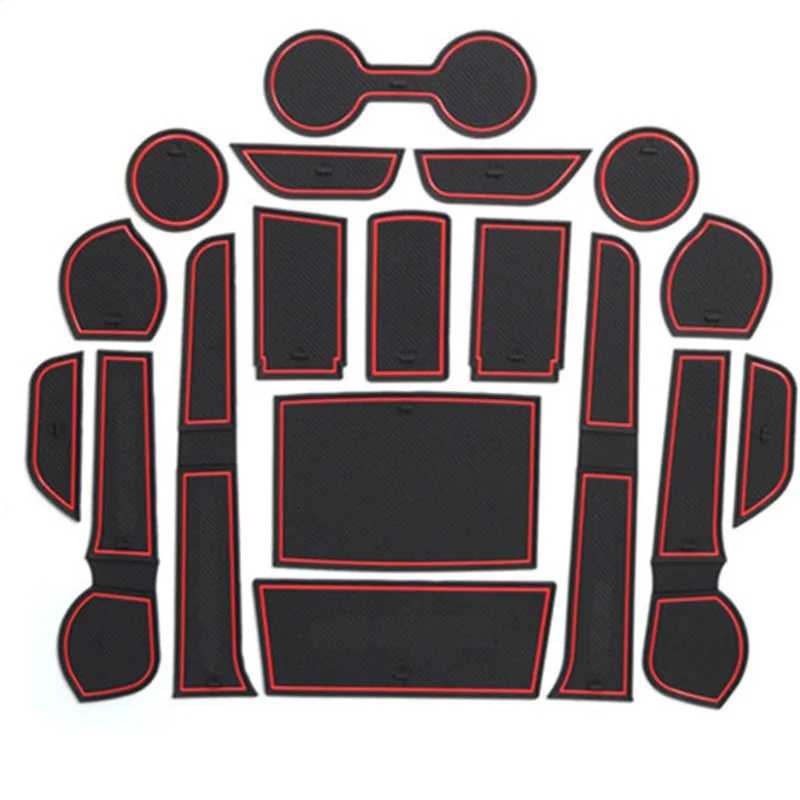 Car Accessories For Toyota Hilux SR5 4X4 4DR Revo Hi-Rider 2015-2021 Interior Door Gate Slot Pad Water Cup Non-Slip Rubber Mat