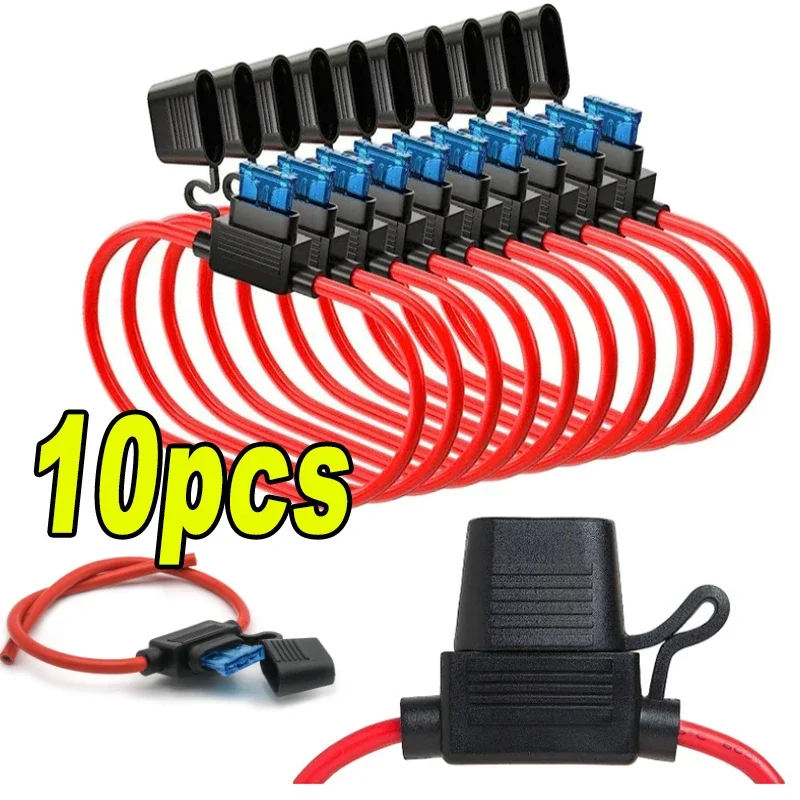 

10PcsAutomotive Fuse Holder Medium Waterproof 14AWG ATO Insert Wiring Harness Cooler Circuit Protection Current Leads Auto Parts