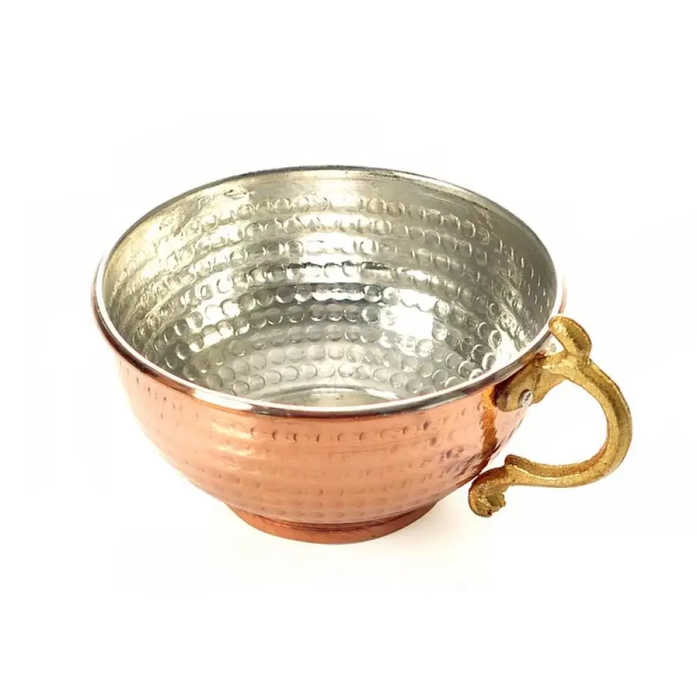 Authentic Handmade Copper Buttermilk Bowl Plated Handle Copper Hand Hammered Accessories Drinkingware Decorative Mug Kitchenware