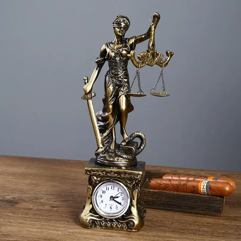 Creative Retro Justice Goddess Statue Lawyer Office Ornament Gifts Home Living Room Sculpture Desk Decor