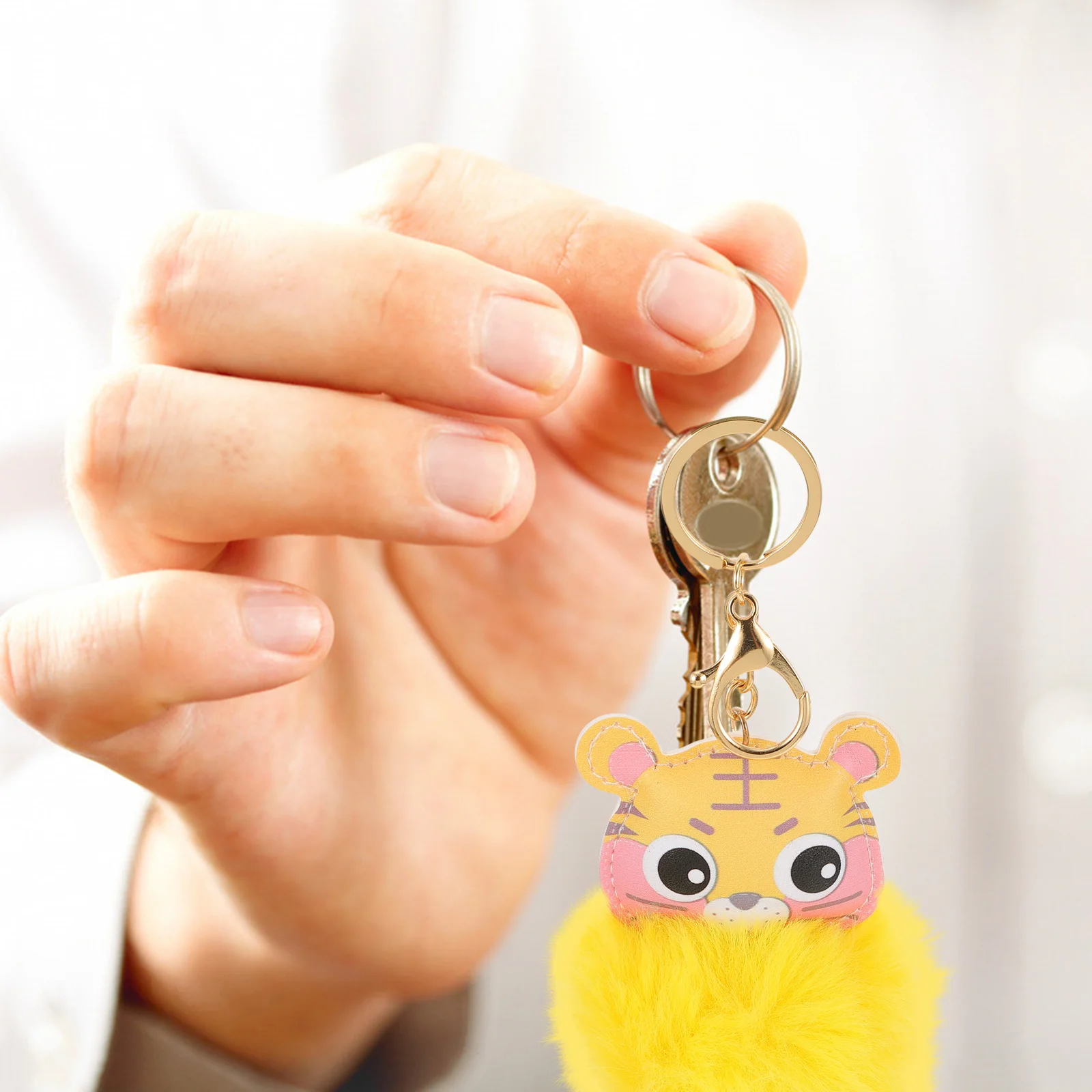 2 قطعة سلاسل المفاتيح النمر الكرتون حقيبة لطيفة المعلقات اكسسوارات الديكور للمفاتيح حقائب الظهر سلسلة المفاتيح حقيبة المعلقات #3