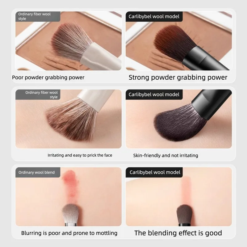 Pinceau à maquillage en laine pour fards à paupières, anticernes, fard à joues, poudre libre et détails des yeux. Le pinceau est super doux et ne perd pas ses poils