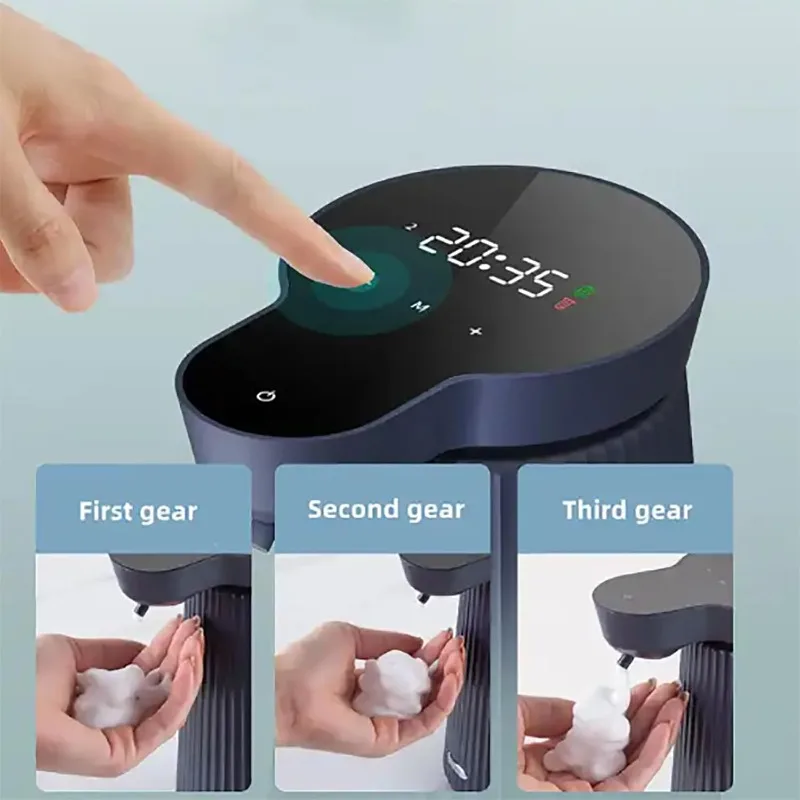 Foaming Soap Machine Automatic Soap Dispenser with LED Display Screen 3 Level Adjustable Auto Soap Pump for Bathroom Kitchen view 6