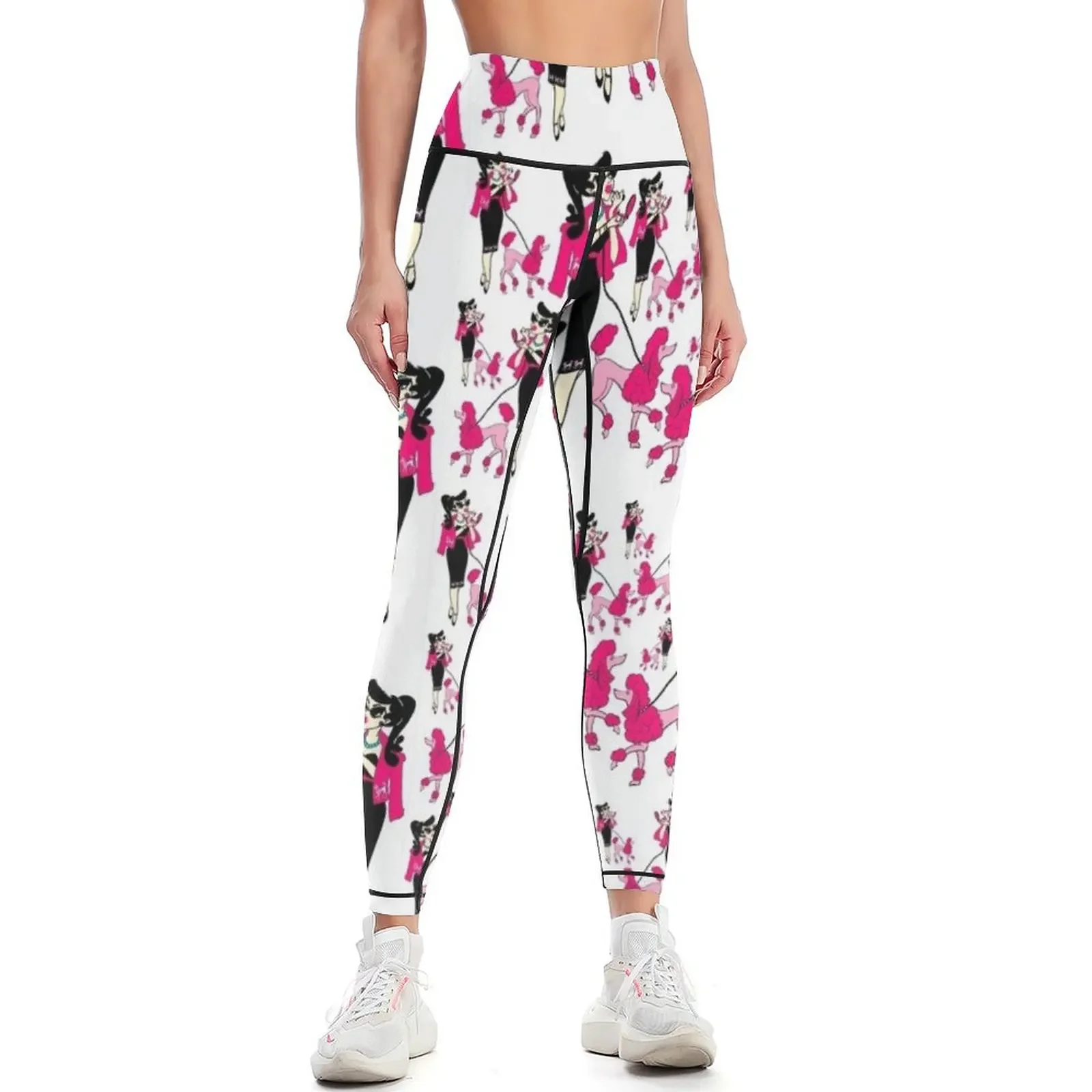 

Miss Pinkie and her Poodle Leggings Clothing fitness high waist Leginsy push up workout clothes for Womens Leggings