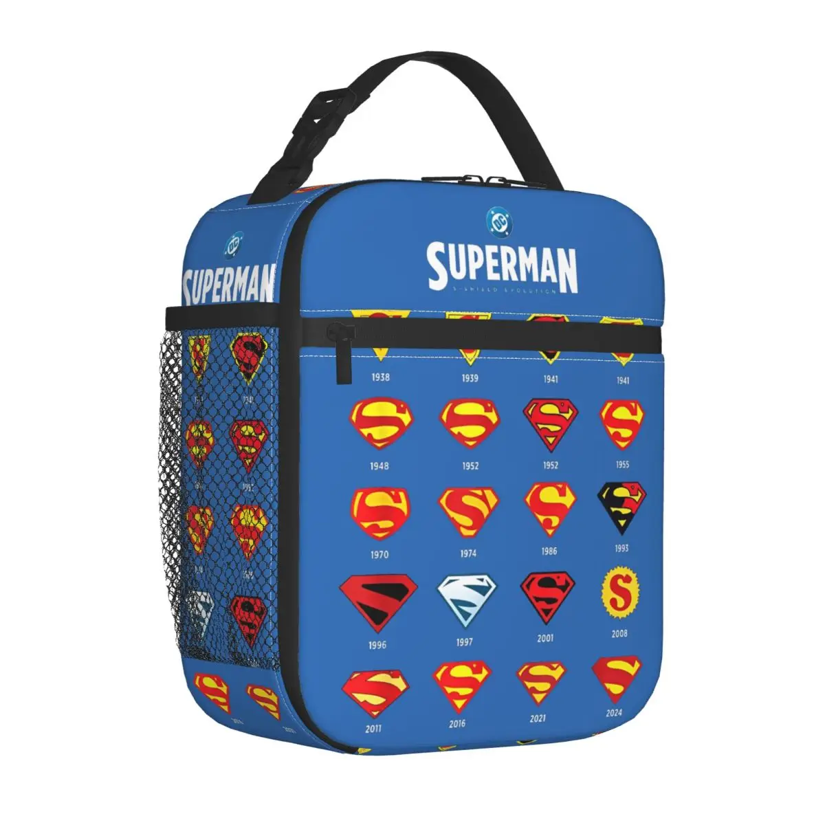 Supermans S-Shield Evolution Bolsas de almuerzo aisladas Contenedor de comida grande Bolsa refrigeradora Tote Fiambrera Viajes universitarios Hombres Mujeres
