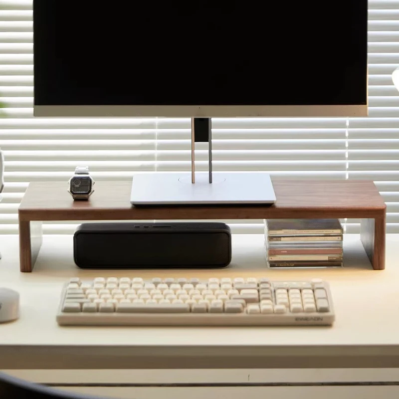 Computer Monitor Rack Minimalist Solid Wood Desktop Racks Office Study Room Computers Raise Rack Modern Wear Resistant Shelf