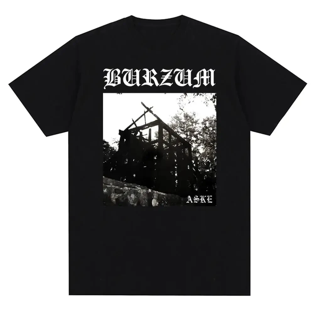 

Vintage Metal Band Burzums Album Cover Print Music T Shirt Men Women Cotton Casual Short Sleeve Plus Size T Shirt Clothing