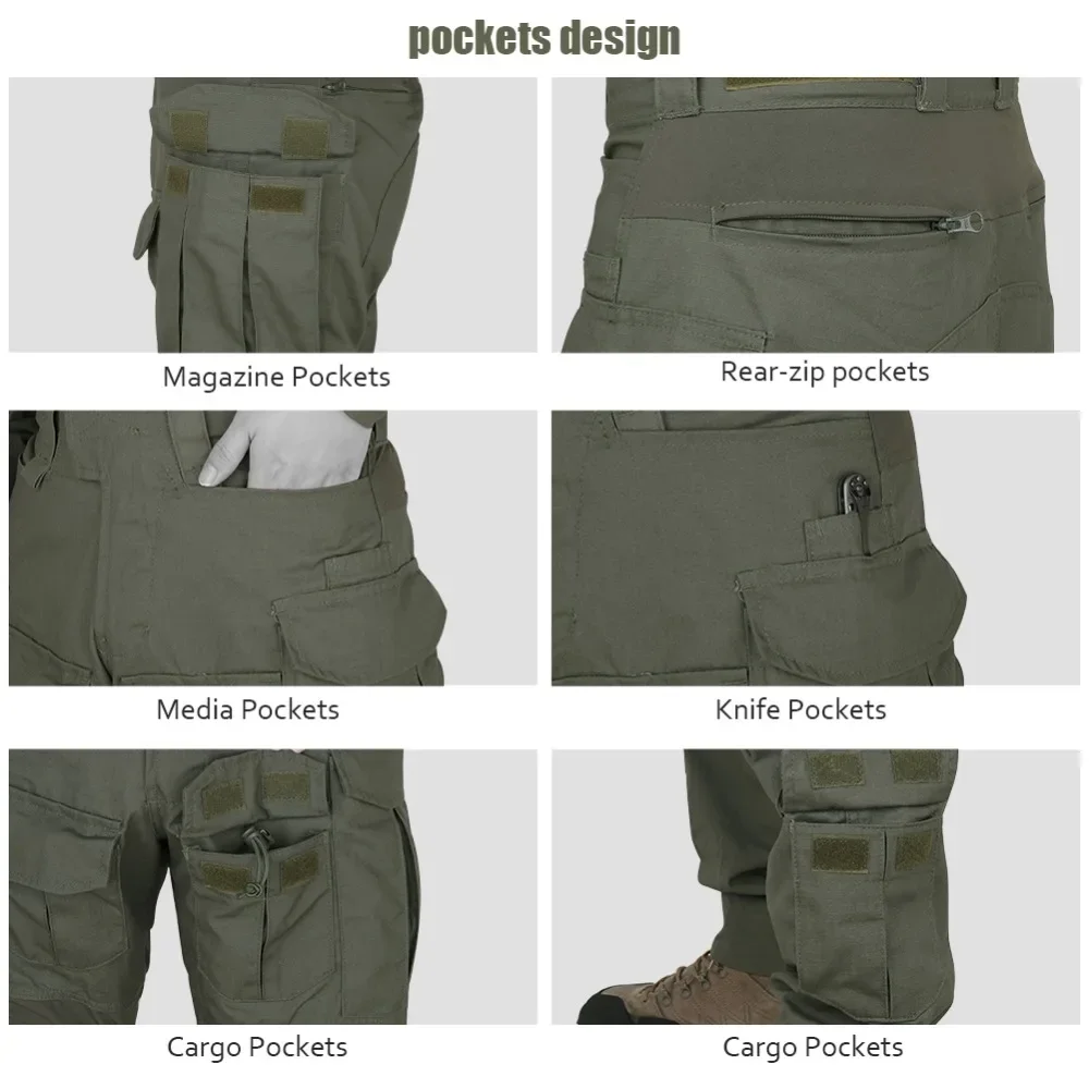 AUKU G3 Taktische Hose Camo Jagdhose Multicam Herren Duty Cargohose Training Schießhose Herrenbekleidung Wasserabweisend – Detail 16