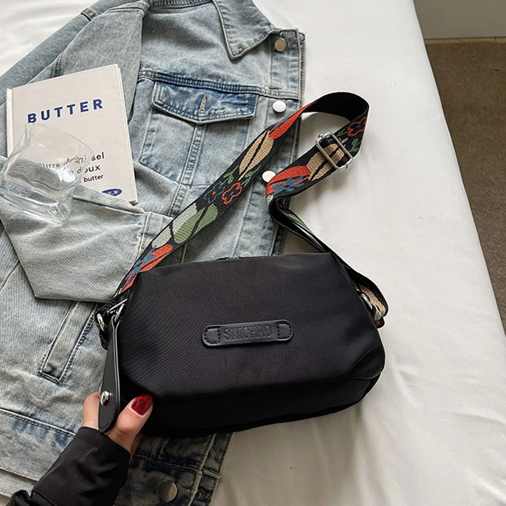 

Модная многоцветная сумка через плечо с широким поясом, ткань Оксфорд, сумка на одно плечо, легкая повседневная большая сумка, повседневная повседневная сумка