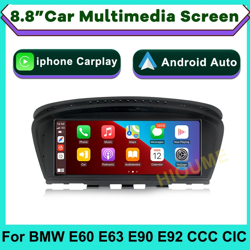 

8.8 Inches Car Multimedia Blue-tooth Wireless Apple CarPlay Android Auto for BMW E60 E63 E90 E92 CCC CIC Head Unit Touch Screen