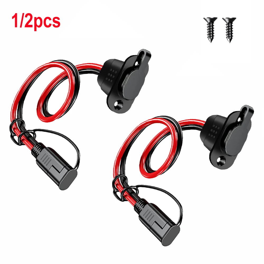 12/18AWG SAE Quick Connector Harness Waterproof SAE Extension Cord Sidewall Port for Solar Panel Generator Battery Charger