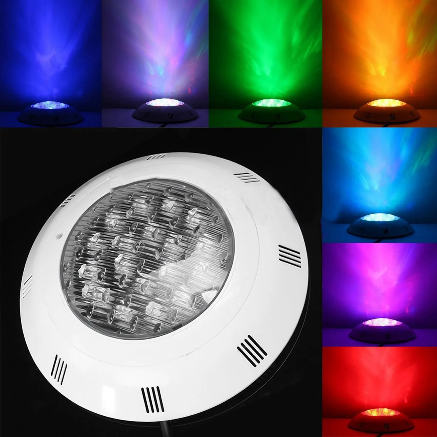 

ABAH-2X 7 Colors 24V 18W LED RGB Underwater Swimming Pool Bright Light /Remote Control