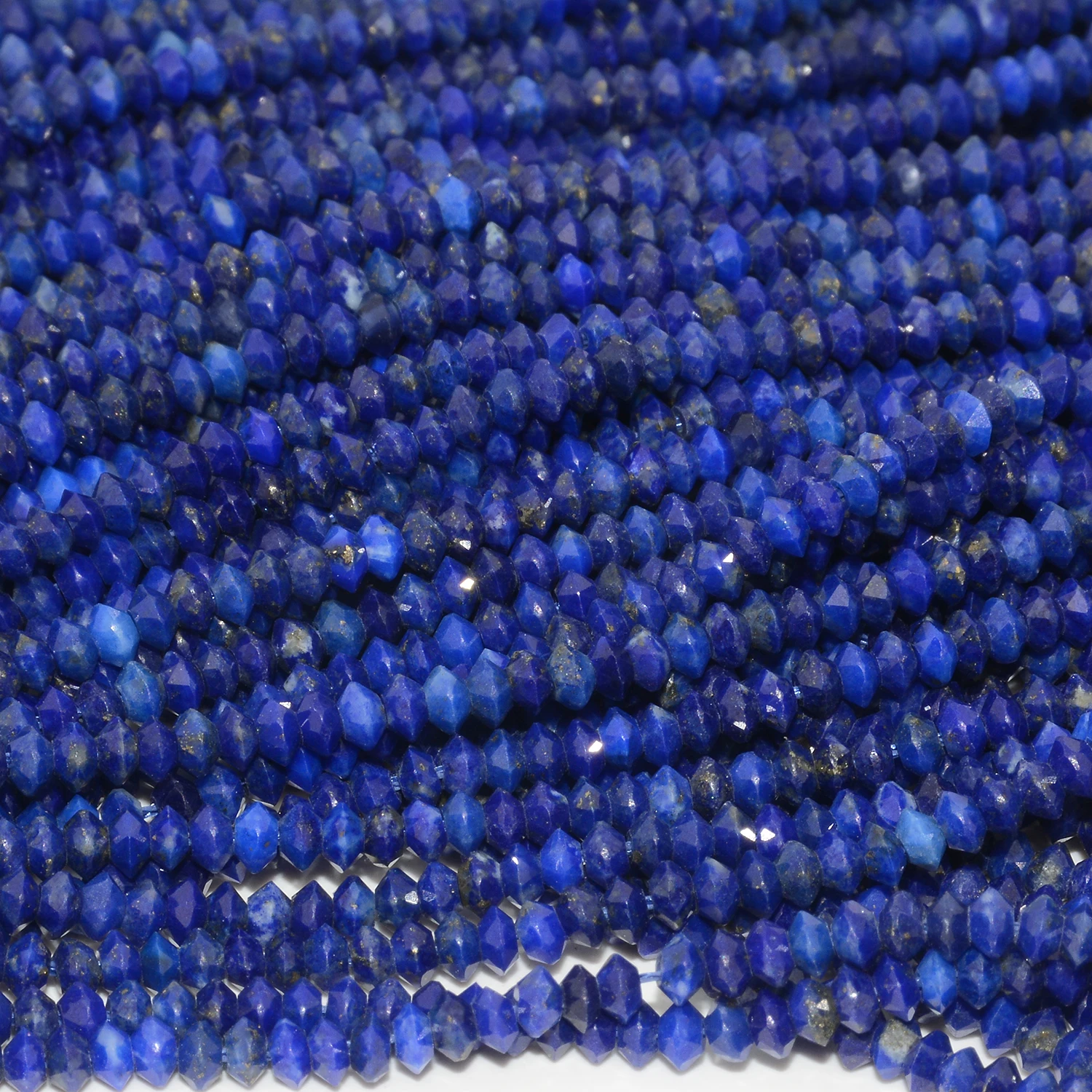 Natural Lapis Lazuli Faceted UFO Beads 2x3mm