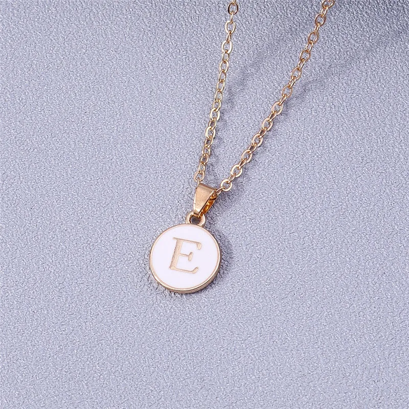 Aihua Minimalistische Initiale Emaille Weiß Schwarz A-Z Buchstaben Halskette für Frauen Alphabet Anhänger Schmuck Geburtstag Geschenke Großhandel – Detail 15