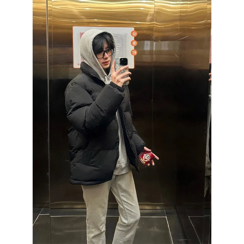 

Cleanfit Men's down Jaet Thiened Du down Stand Collar Cotton Coat High Street Sle Winter Outerwear Youth Trend