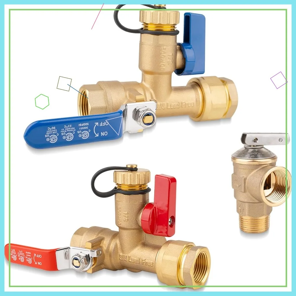 

Комплект клапанов для безрезервуарного водонагревателя 3/4 дюйма с функцией сброса давления, латунный комплект для легкой очистки