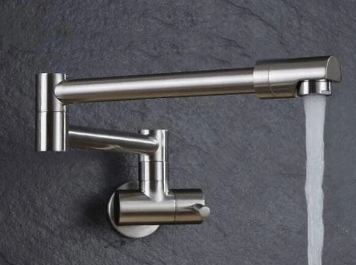

Кухонный смеситель для холодной воды из матовой никелированной меди, поворотный, SF489
